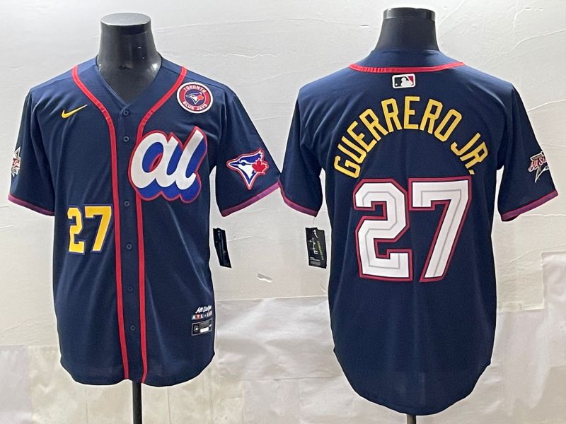 Men 2025 Toronto Blue Jays #27 Guerrero jr Blue All star Blank Blue Nike MLB Jersey style 6->toronto blue jays->MLB Jersey